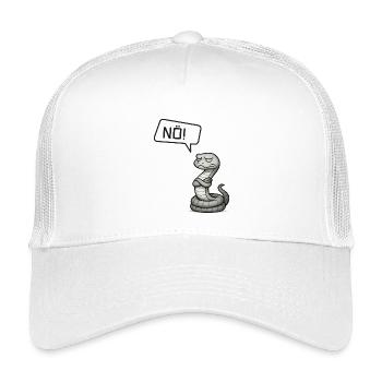 Nö! Schlange – Giftiger Blick & sturer Kopf - Kinder Trucker-Cap - Weiß - Vorne
