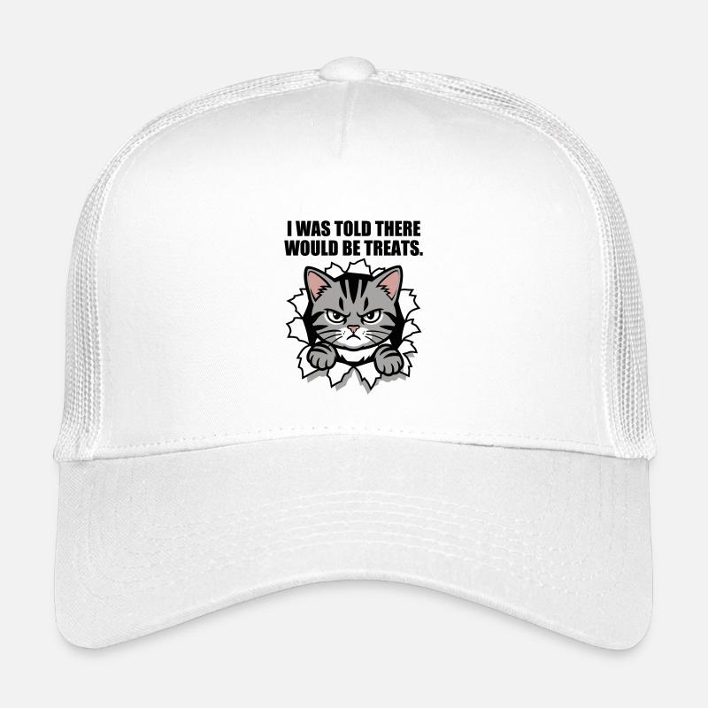 Unzufriedene Katze sucht Leckerlis - Kinder Trucker-Cap - Weiß