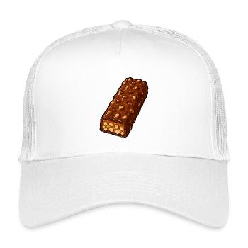 Knuspriger Nuss-Schokoriegel - Kinder Trucker-Cap - Weiß - Vorne