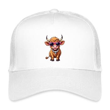 Vache à bétail des Highlands écossaise - Casquette trucker enfant - blanc - Devant
