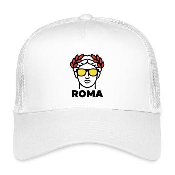 Rom Statue Sonnenbrille Italien Urlaub - Kinder Trucker-Cap - Weiß - Vorne
