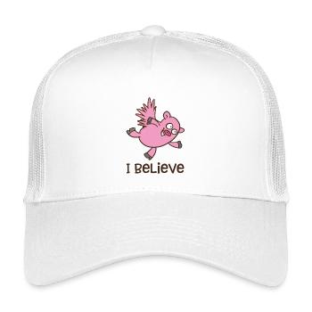fliegendes Schwein - Kinder Trucker-Cap - Weiß - Vorne