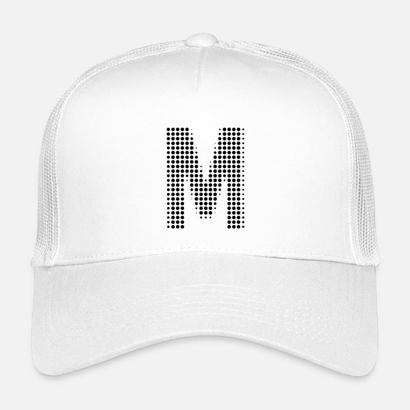 M Buchstabe Punkte Anfangsbuchstabe Geschenk - Kinder Trucker-Cap - Weiß