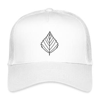 silhouette birch leaf tree plant shape clip art desig - Kids’ Trucker Cap - white - Front