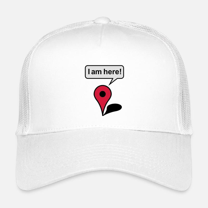 I am here! Google Maps - Kinder Trucker-Cap - Weiß