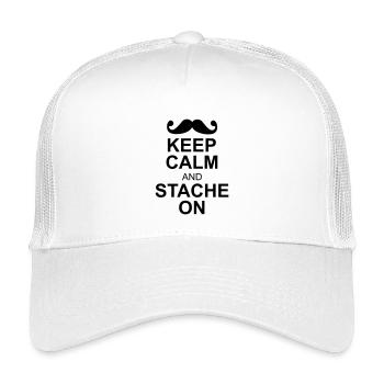 keep calm moustache - Kinder Trucker-Cap - Weiß - Vorne