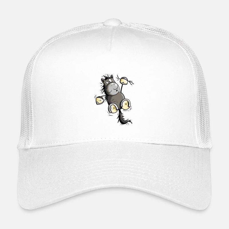 Rappe Pferd hängt ab - Kinder Trucker-Cap - Weiß