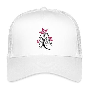 Ranke mit bunten Blumen, Blüten. Sehr feminin. - Kinder Trucker-Cap - Weiß - Vorne