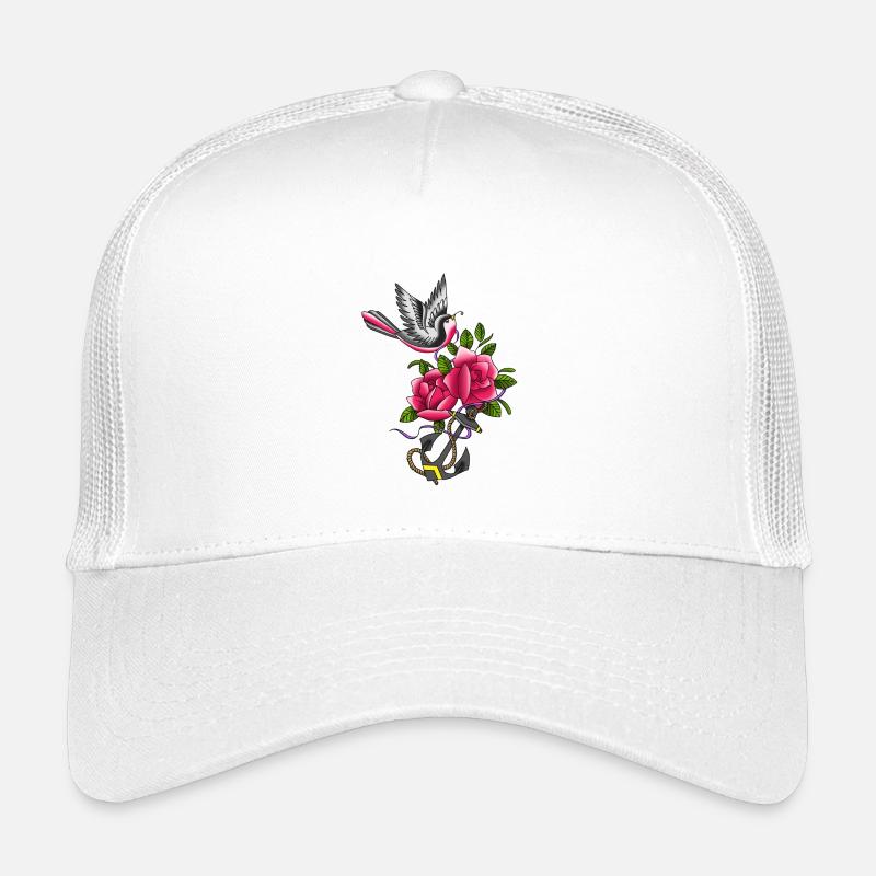 Vogel Tatoo - Kinder Trucker-Cap - Weiß