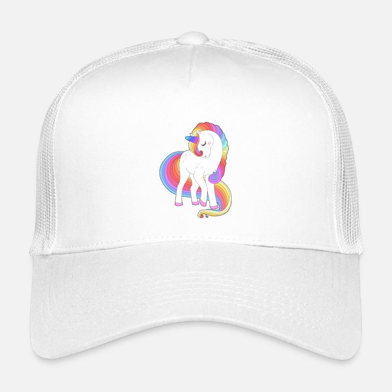 Verzaubertes Regenbogenmähnen-Einhorn - Kinder Trucker-Cap - Weiß