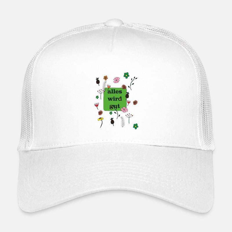 alles wird gut in grün - Kinder Trucker-Cap - Weiß
