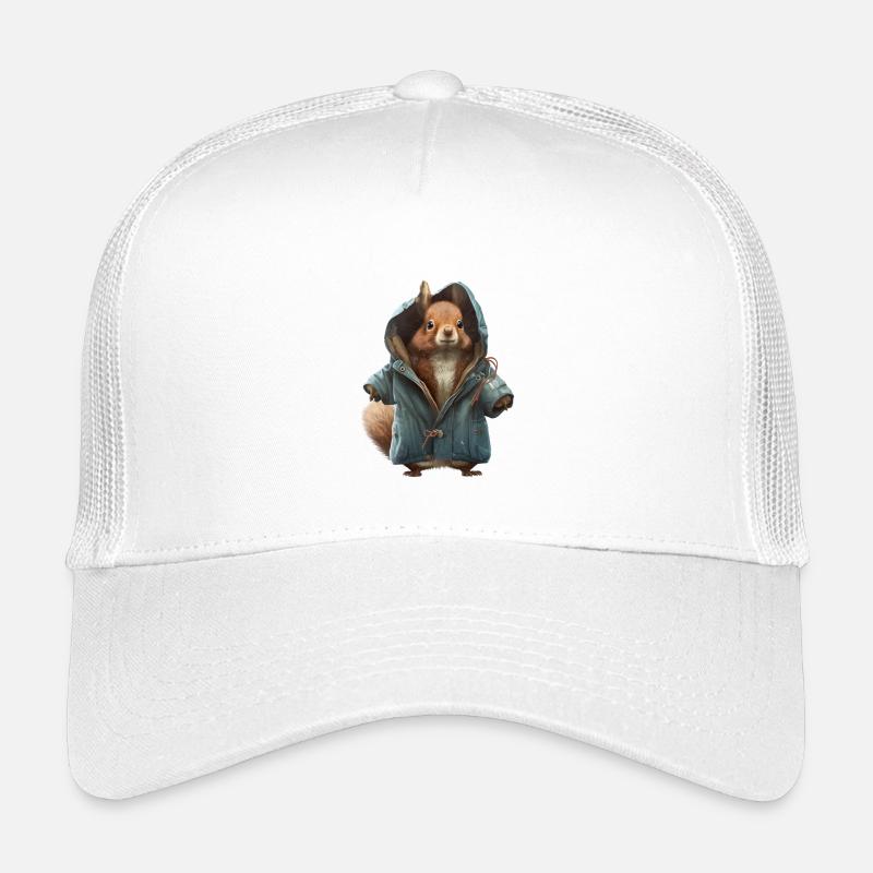Design mit einem Eichhörnchen was eine Jacke trägt - Kinder Trucker-Cap - Weiß
