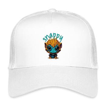 Snappy Alien - Kinder Trucker-Cap - Weiß - Vorne
