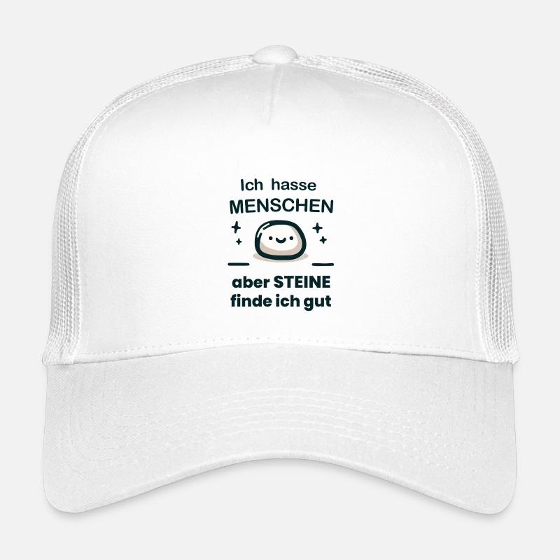 Ich hasse Menschen, aber Steine finde ich gut. - Kinder Trucker-Cap - Weiß