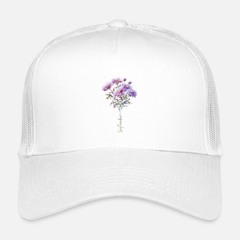 Strauß von Aster Kuchen September Blume - Kinder Trucker-Cap - Weiß