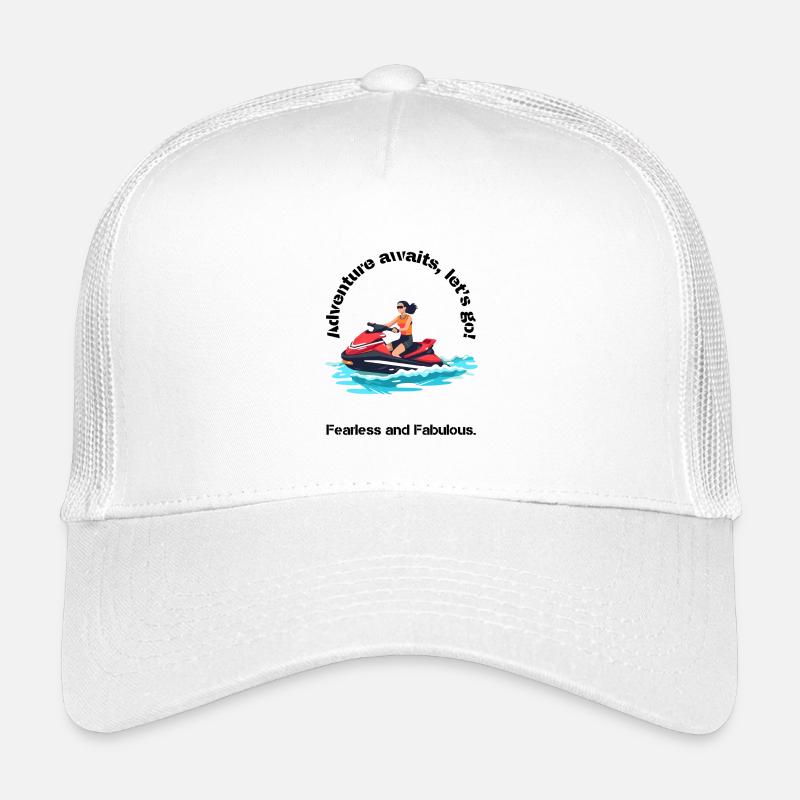 Lebendiges Jetski-Abenteuer-Design - Kinder Trucker-Cap - Weiß