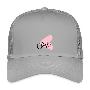 Typographie abstraite du cœur NE - Casquette trucker enfant - gris clair - Devant