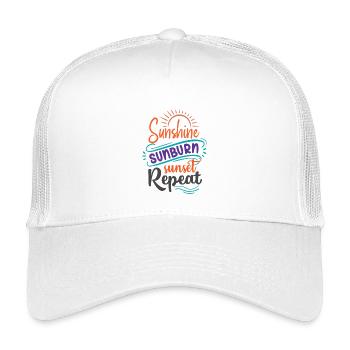 Sunshine Sunburn Sunset Repeat - Kids’ Trucker Cap - white - Front