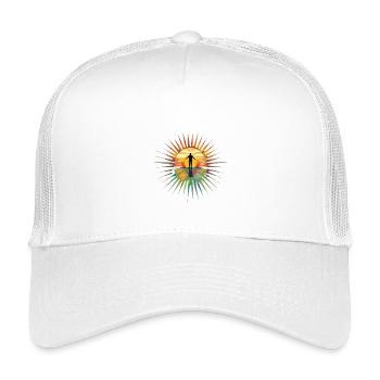 Stilvoll strahlen mit dem Regenbogenstern - Kinder Trucker-Cap - Weiß - Vorne