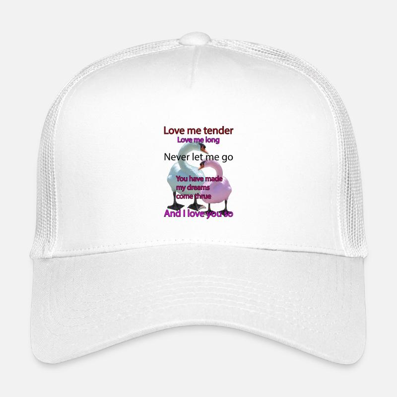 Schwäne: Liebe mich zärtlich - Kinder Trucker-Cap - Weiß