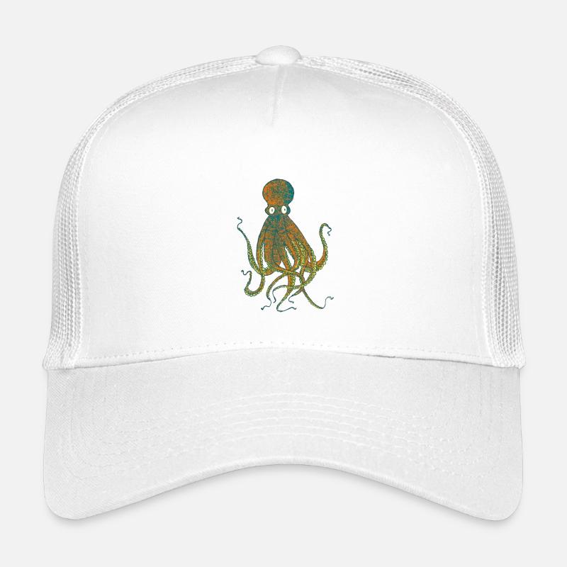 Krake - Kinder Trucker-Cap - Weiß