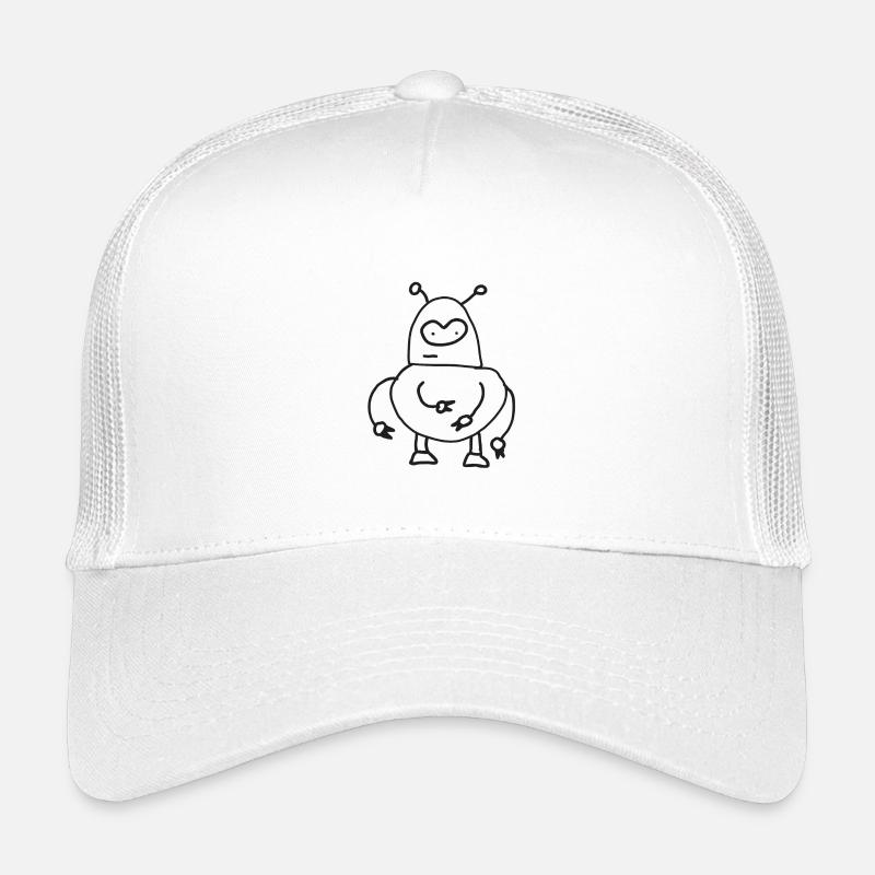 Kuscheliger Alien Roboter Doodle - Kinder Trucker-Cap - Weiß