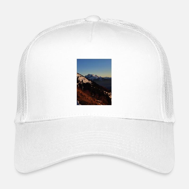 Coucher de soleil sur sommets enneigés Casquette trucker enfant