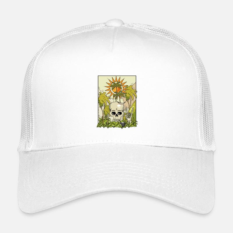 Vulkanischer Totenkopf mit Sonnenkranz - Kinder Trucker-Cap - Weiß
