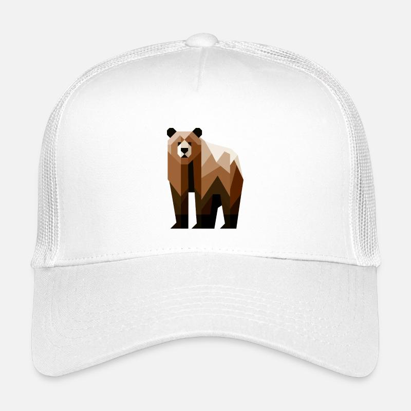 Geometric Bear - Kids’ Trucker Cap - white