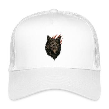 Intricate Tribal Wolf Portrait - Kids’ Trucker Cap - white - Front