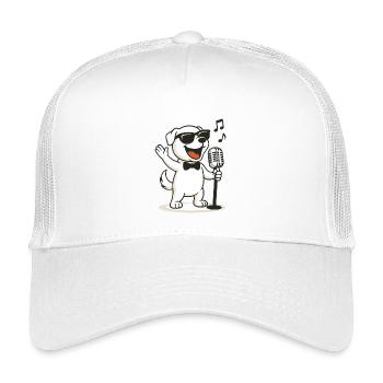 Cooler Karaoke-Hund - Kinder Trucker-Cap - Weiß - Vorne
