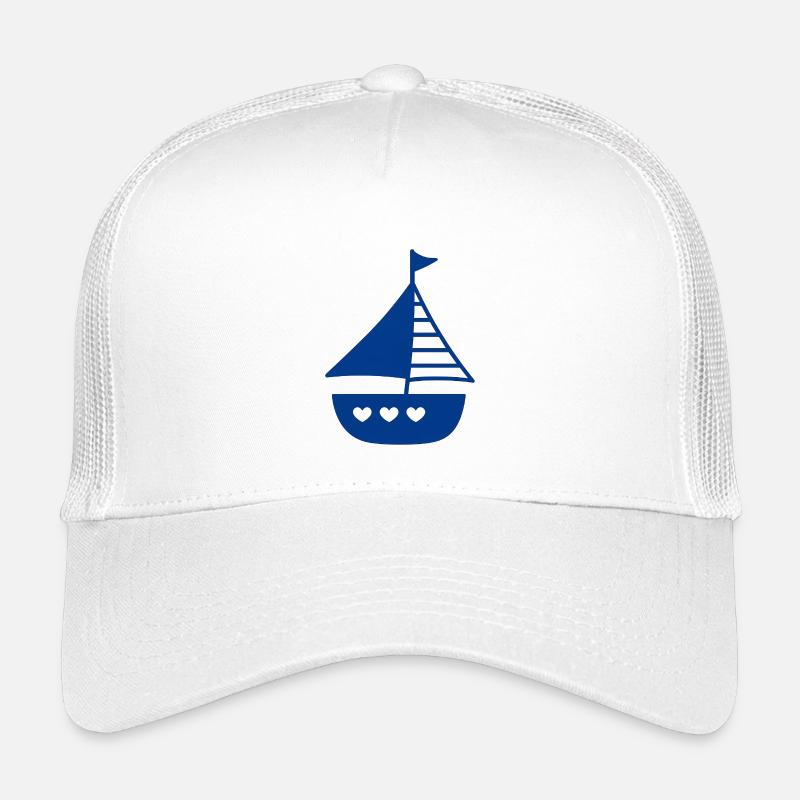Playful heart boat design Kids’ Trucker Cap