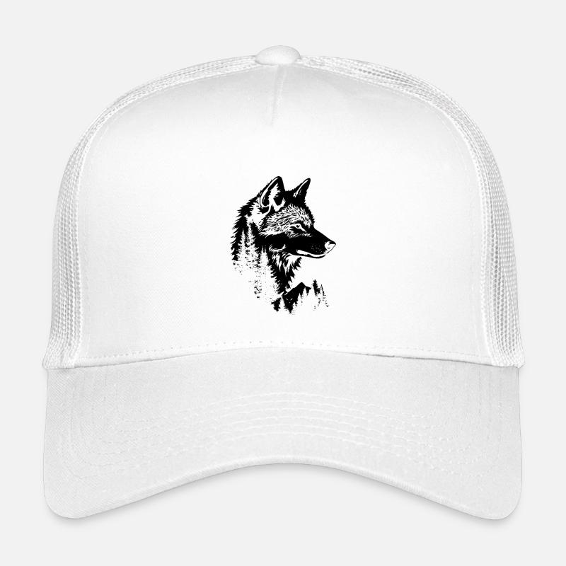 Wolf Gesicht Wald Silhouette Kinder Trucker-Cap