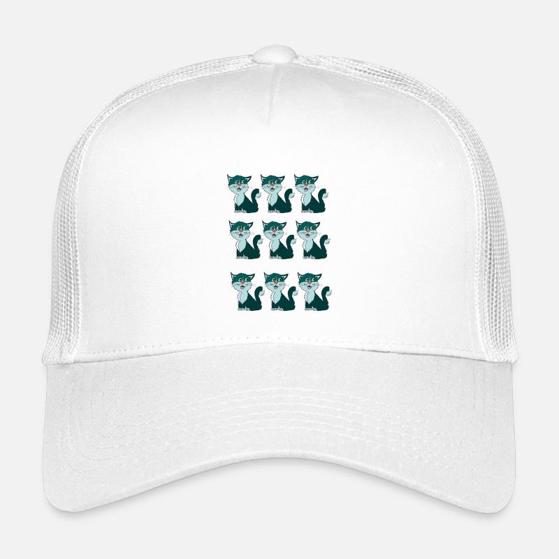 Verspielte Katzenillustration in Collage-Optik Kinder Trucker-Cap