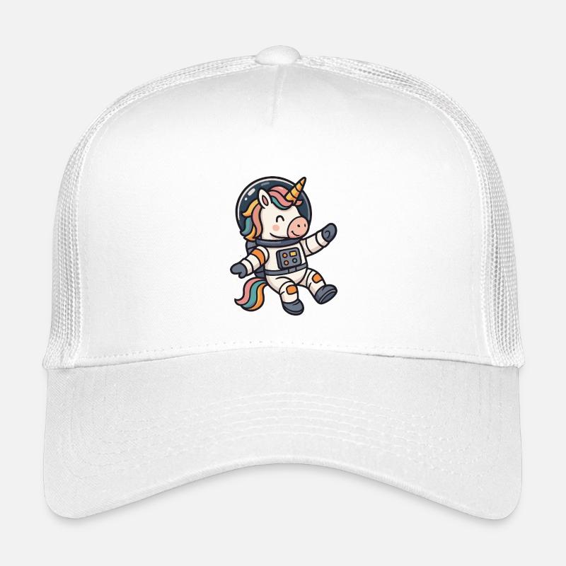 Fantasievoller Einhorn-Astronaut Regenbogenmähne Kinder Trucker-Cap