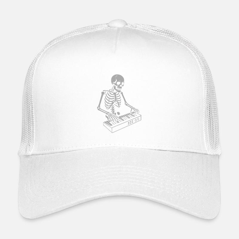 Halloween Skeleton with Synthesizer Art Kids’ Trucker Cap