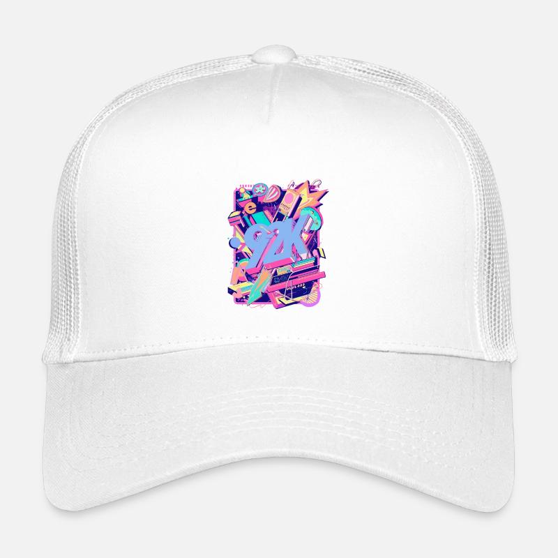 Neon 90s Retro Teaser Y2K - Kids’ Trucker Cap - white