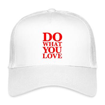 Do What You Love – Weisheit, Motivation, Rot - Kinder Trucker-Cap - Weiß - Vorne