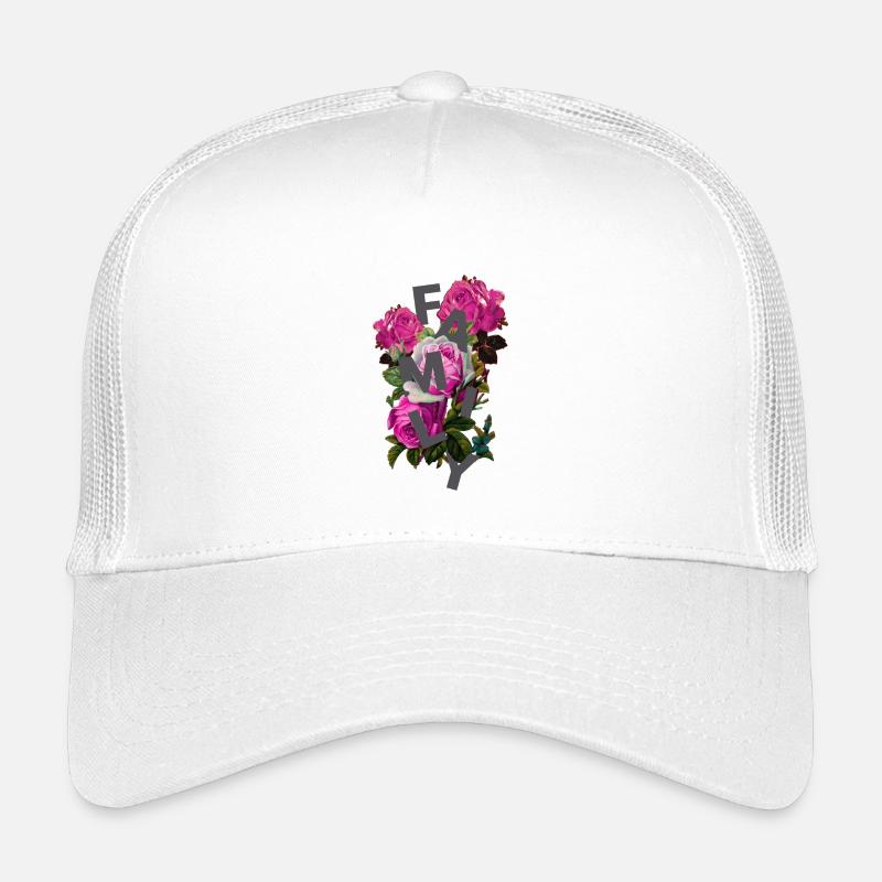 Florale Familienmonogramm Collage - Kinder Trucker-Cap - Weiß