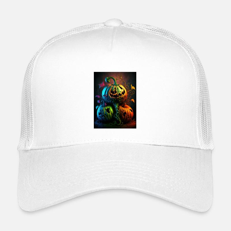 Neon Halloween Kürbisse - Kinder Trucker-Cap - Weiß