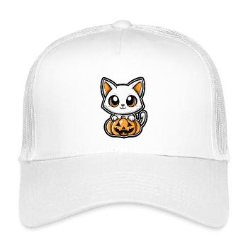 Katze Halloween Kater Comic - Kinder Trucker-Cap - Weiß - Vorne