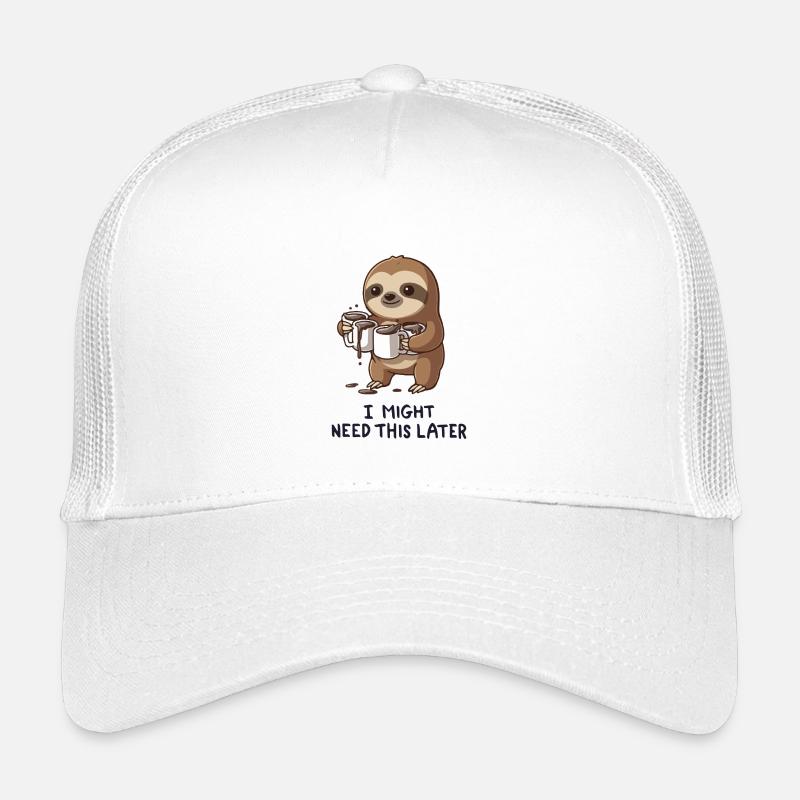 I Need Coffee Later - Funny Sloth Kids’ Trucker Cap