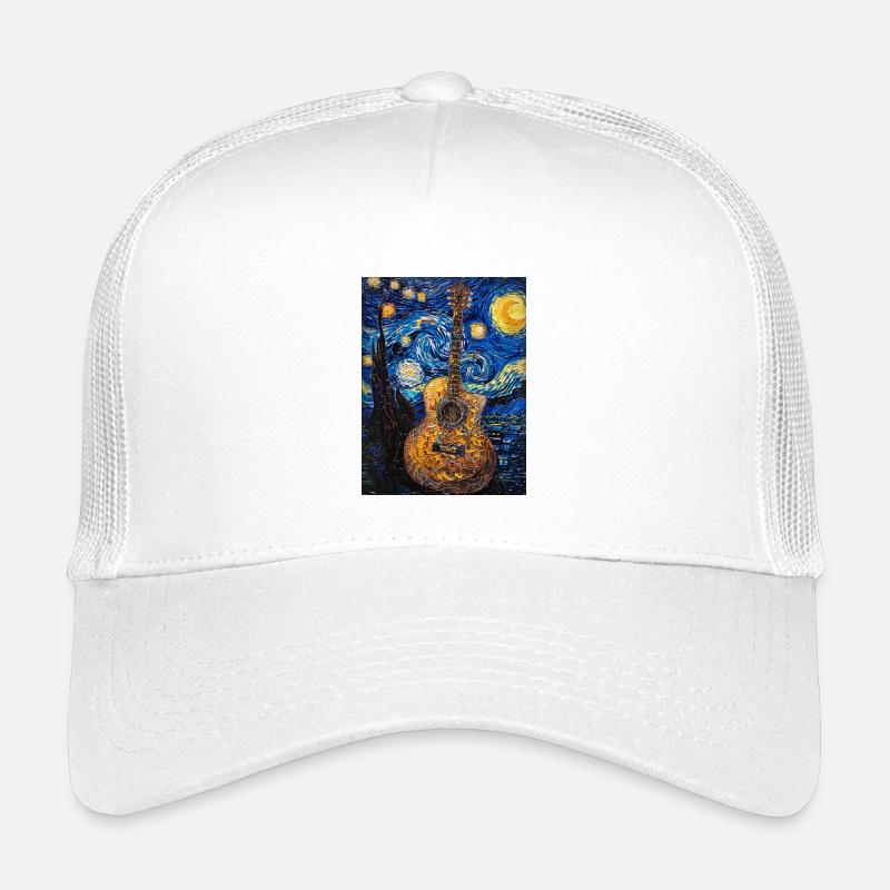 Gitarre Van Gogh Sternennacht Kinder Trucker-Cap
