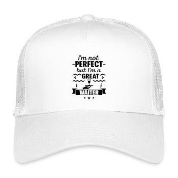 Nicht perfekt aber ein super Kellner - Kinder Trucker-Cap - Weiß - Vorne
