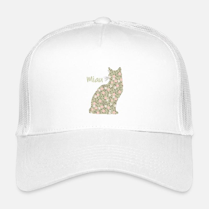 Miau - Katze - Kinder Trucker-Cap - Weiß