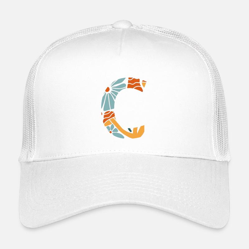 Lettre c fleurs groovy idée cadeau  Casquette trucker enfant