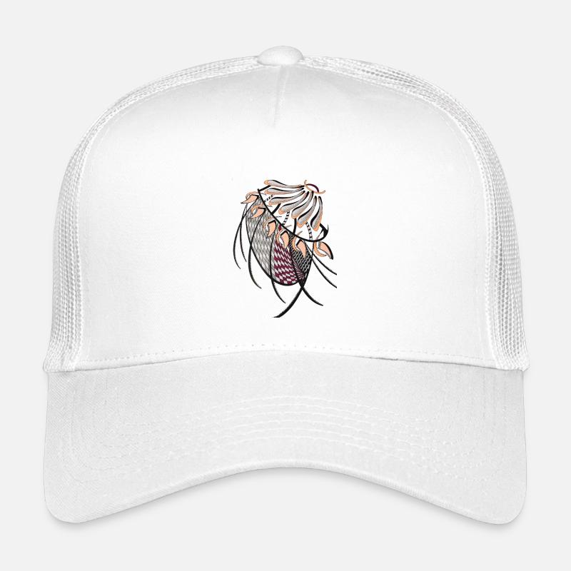 Geometrische Fächerhaarmuster - Kinder Trucker-Cap - Weiß