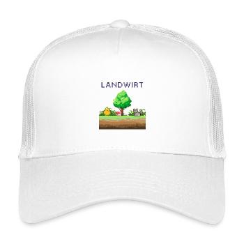Farmer Pixel World Rural Scene - Kids’ Trucker Cap - white - Front