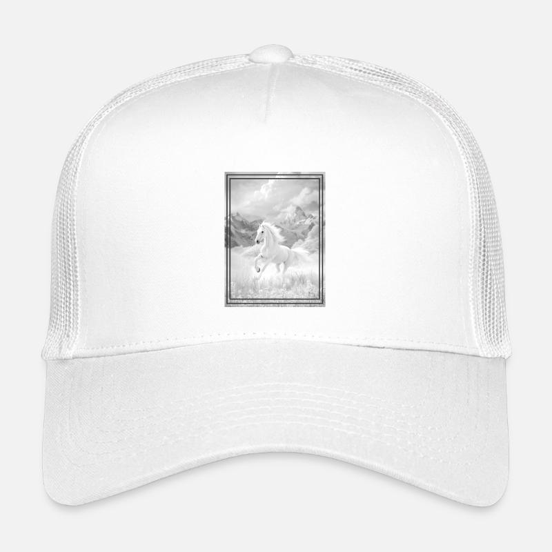 Pferd - Kinder Trucker-Cap - Weiß