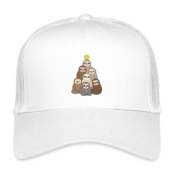 Süßer Faultier-Christbaum Weihnachten cutest - Kinder Trucker-Cap - Weiß - Vorne